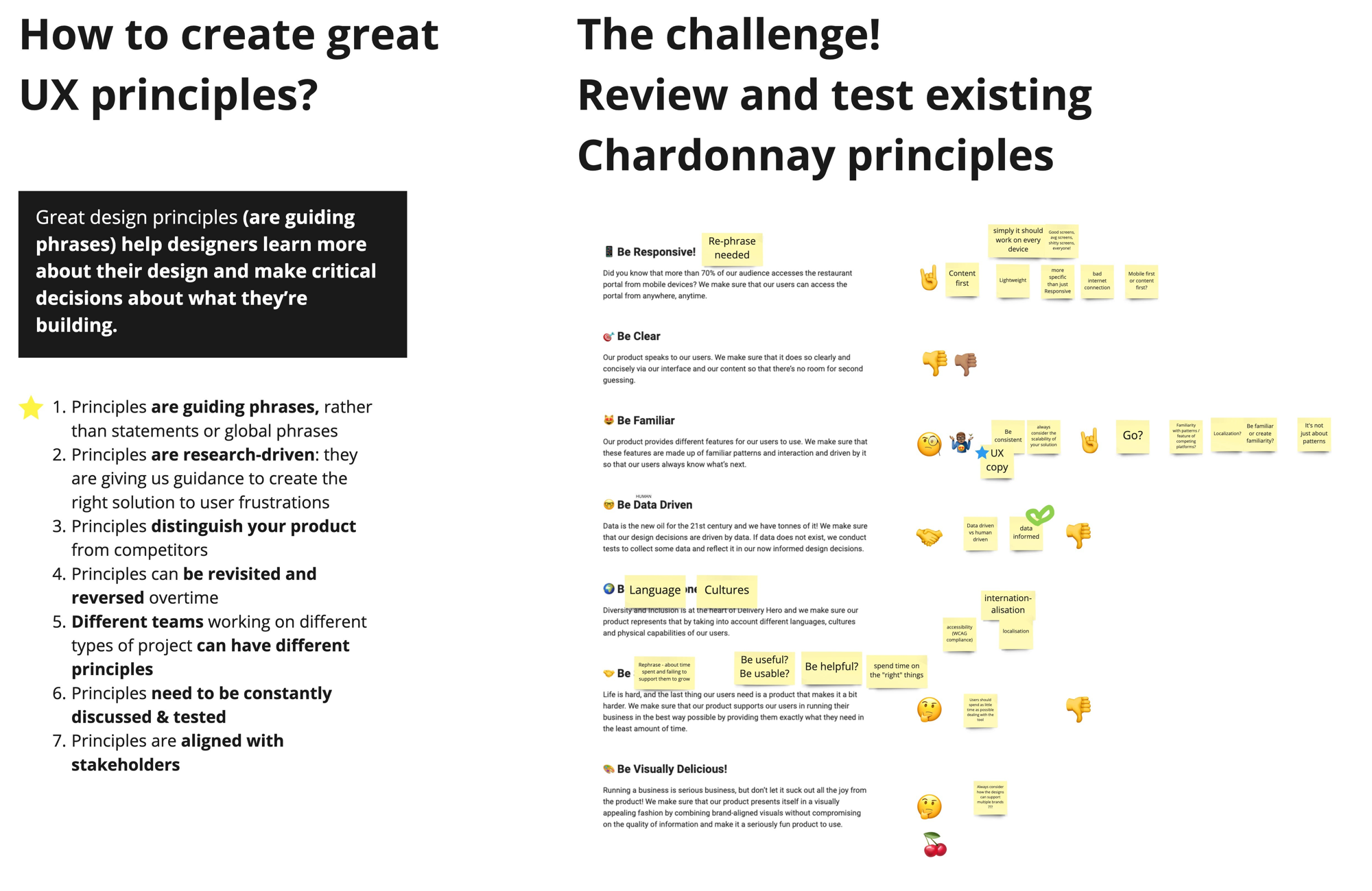How to create great UX principles — workshop framework